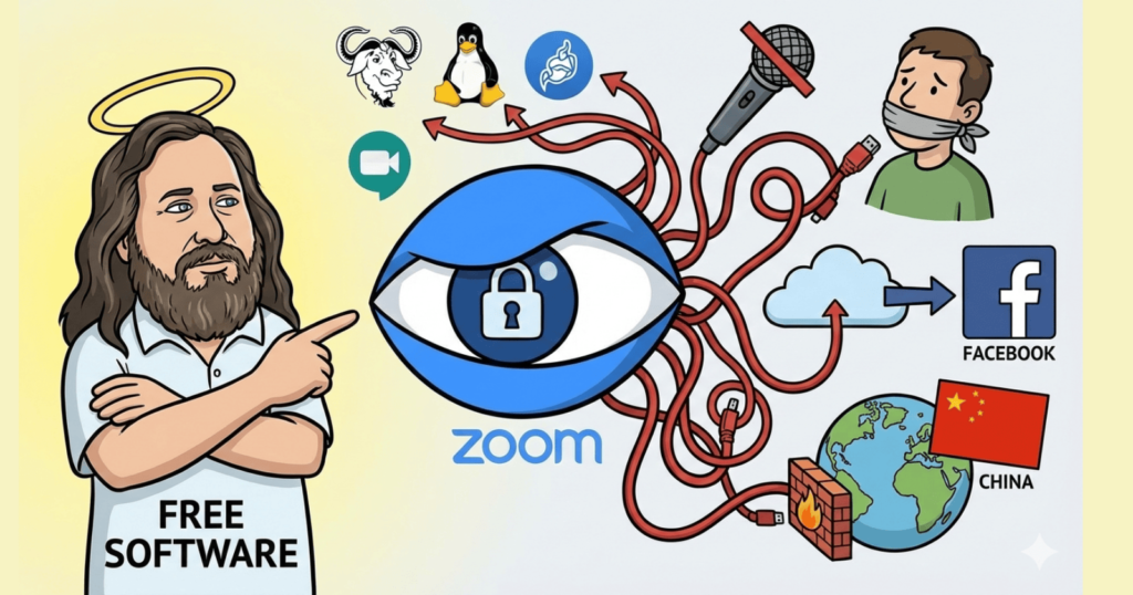 Porqué Richard Stallman dice que Zoom es malo