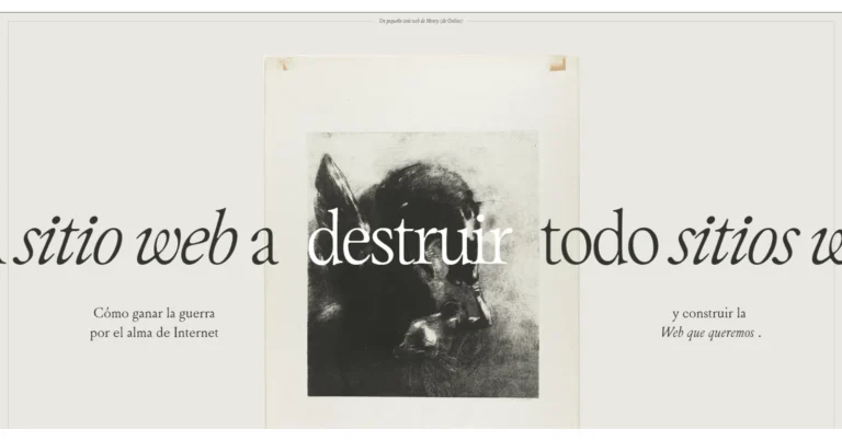 "Un sitio web para destruir todos los sitios web" by henry.codes